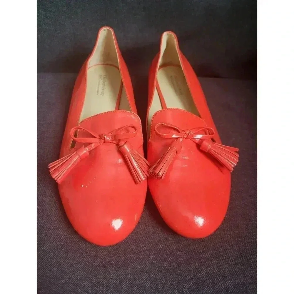 Elizabeth Brady Red‎ Patent Leather Loafers